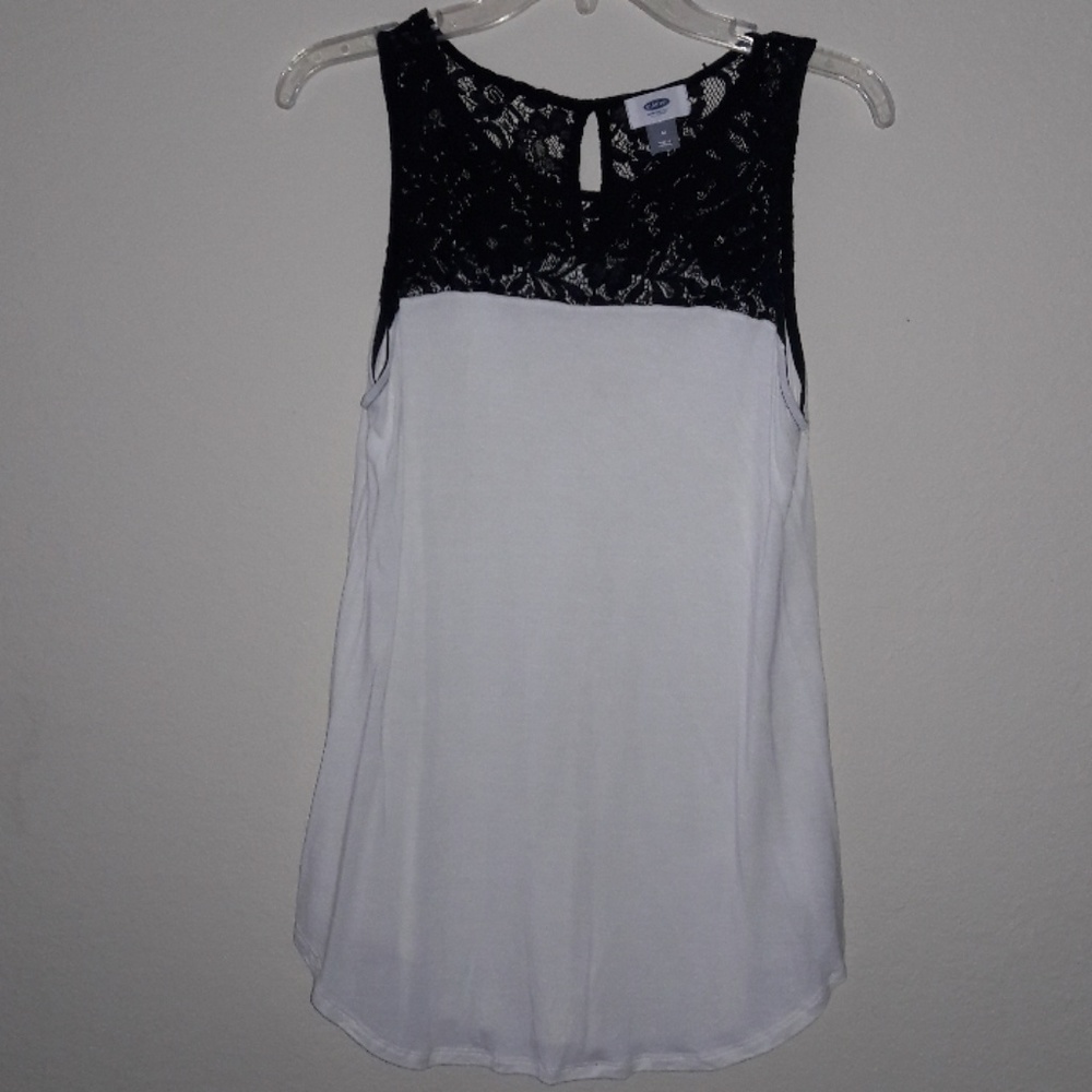 Old navy Black lace and white top